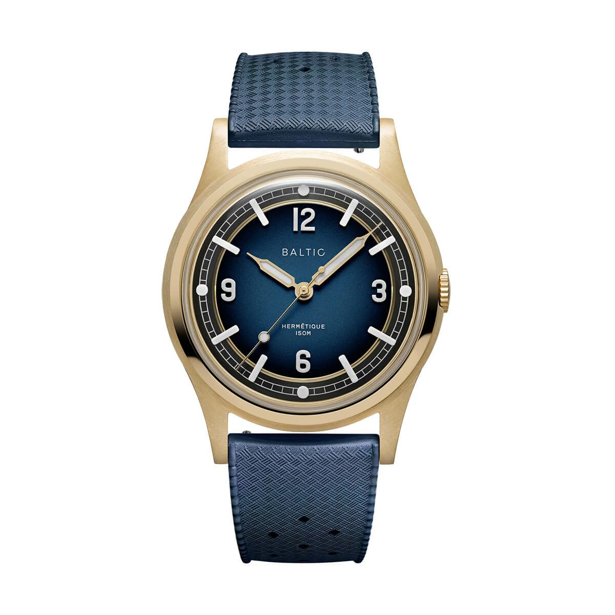 BALTIC WATCHES / バルチック エルメティック ツアラー ブロンズ ブルー ダイヤルトロピックラバーベルトの公式ECサイト掲載画像