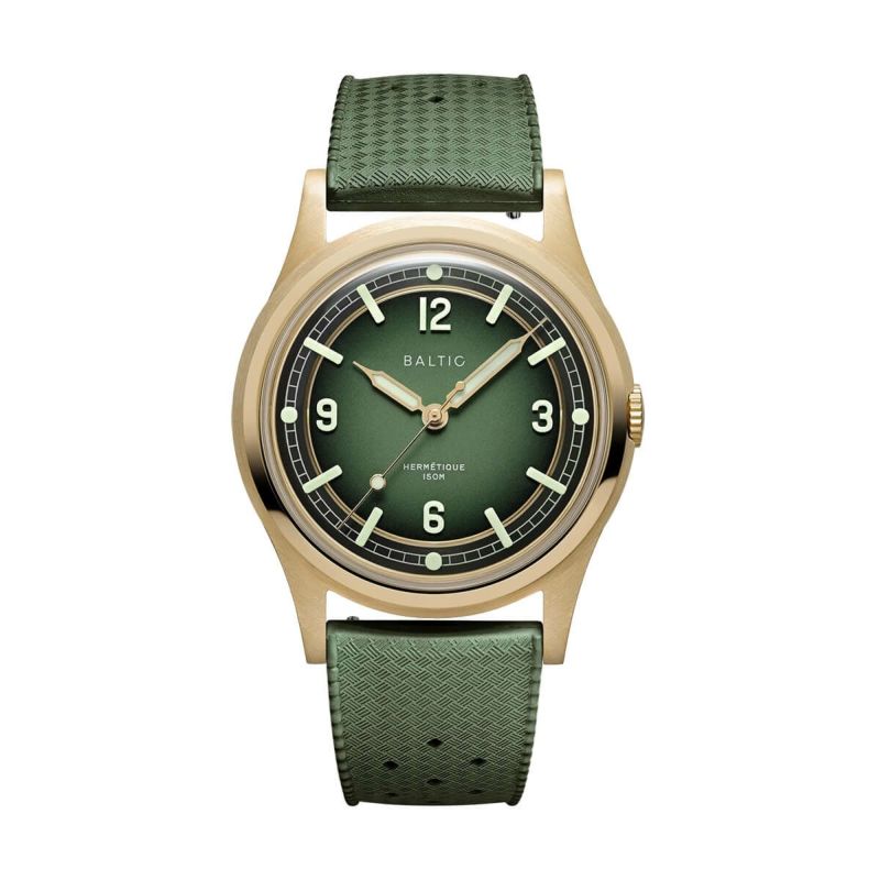 BALTIC WATCHES / バルチック エルメティック ツアラー ブロンズ グリーン ダイヤルトロピックラバーベルトの公式ECサイト掲載画像