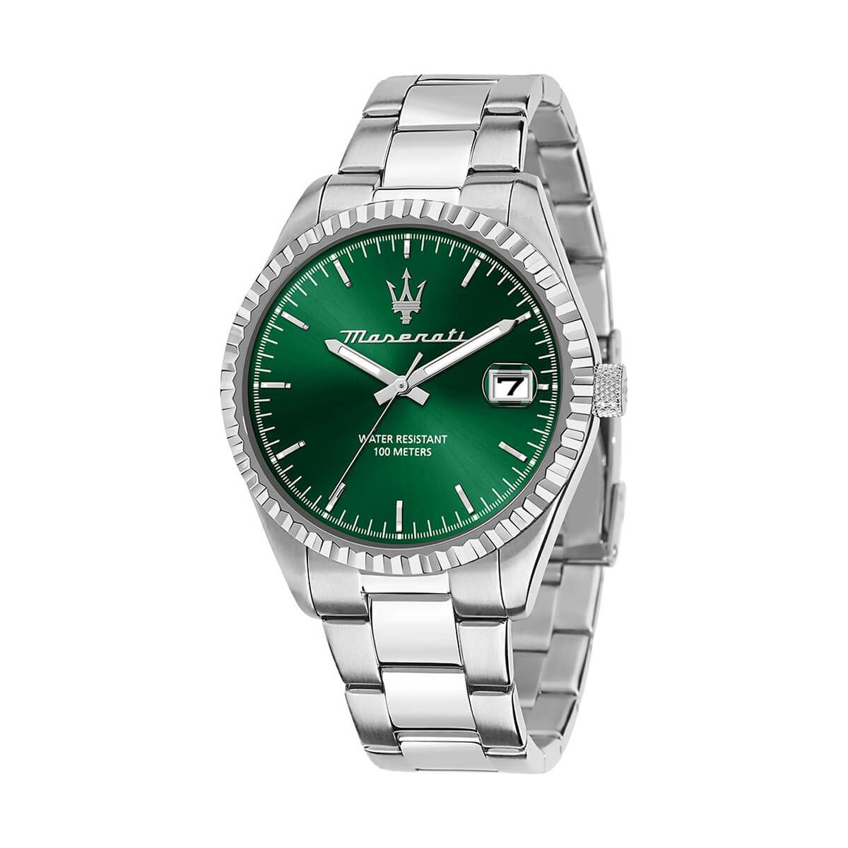 Maserati / マセラティ コンペティツィオーネ 43mm グリーン ダイヤル シルバー ブレスレットの公式ECサイト掲載画像