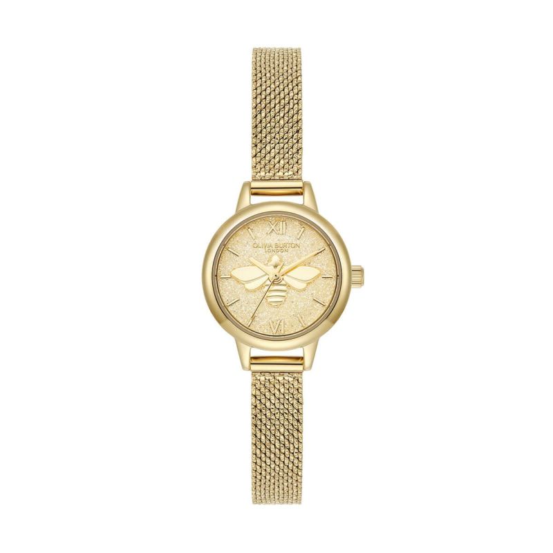 OLIVIA BURTON / オリビア・バートン シグネチャー - ミニ ラッキービー シャンパン グリッター ゴールド メッシュの公式ECサイト掲載画像