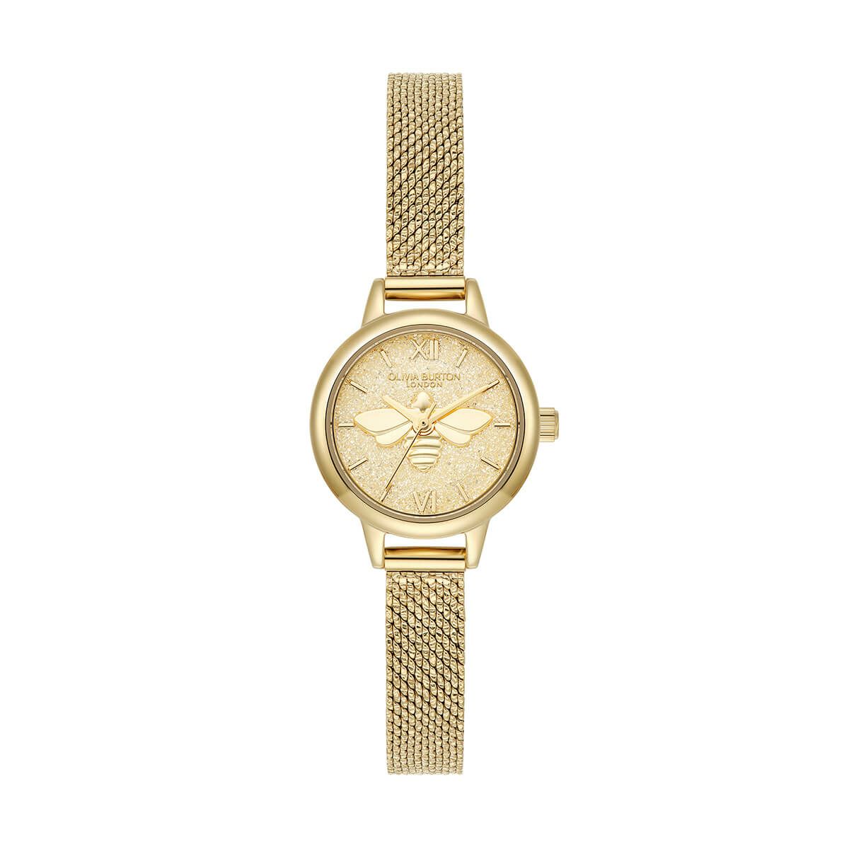 OLIVIA BURTON / オリビア・バートン シグネチャー - ミニ ラッキービー シャンパン グリッター ゴールド メッシュの公式ECサイト掲載画像