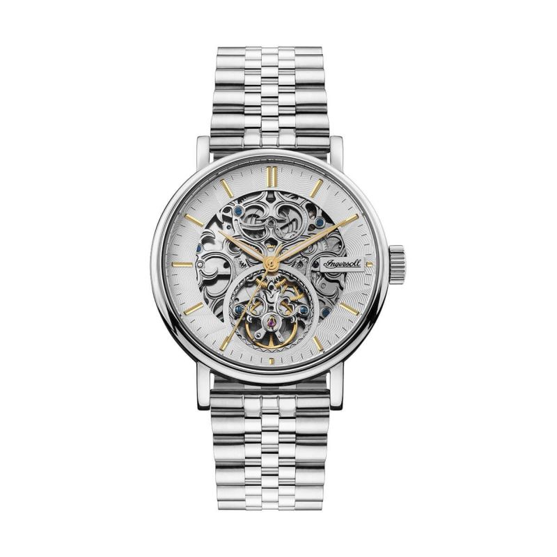 Ingersoll / インガソール ザ チャールズ オートマチックウォッチ シルバー スケルトンダイヤル シルバー ブレスレットの公式ECサイト掲載画像