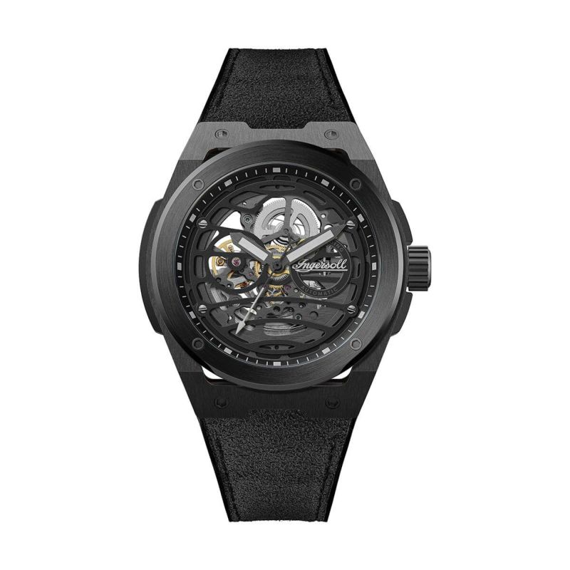 Ingersoll / インガソール ザ スプリングフィールド オートマチックウォッチ ブラックダイヤル ブラックPUストラップの公式ECサイト掲載画像