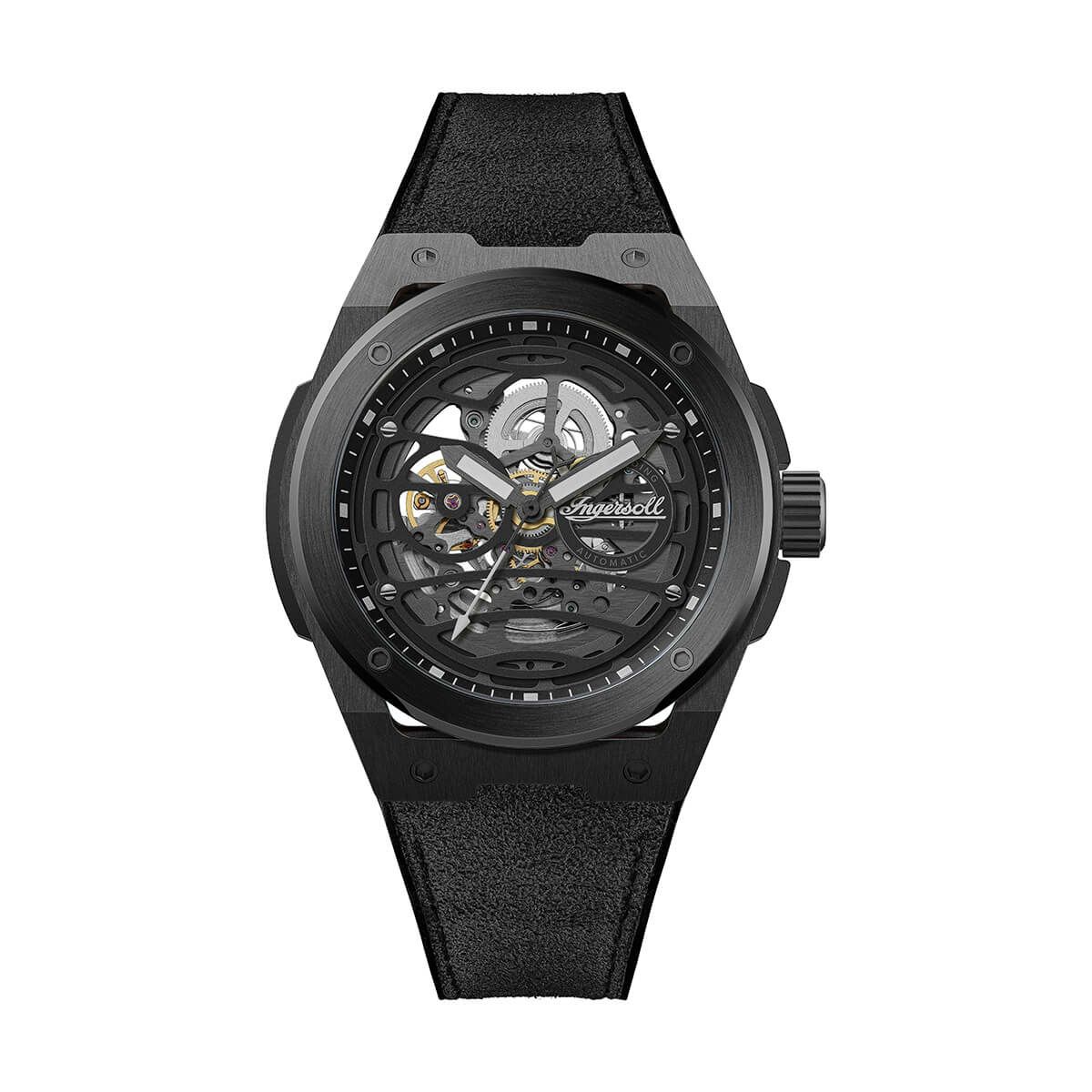 Ingersoll / インガソール ザ スプリングフィールド オートマチックウォッチ ブラックダイヤル ブラックPUストラップの公式ECサイト掲載画像