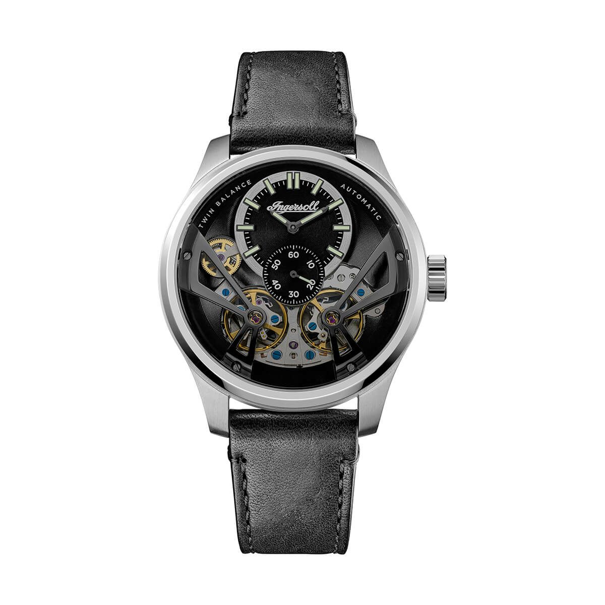 Ingersoll / インガソール ザ ネイスミス オートマチックウォッチ ブラックダイヤル ブラックレザーの公式ECサイト掲載画像