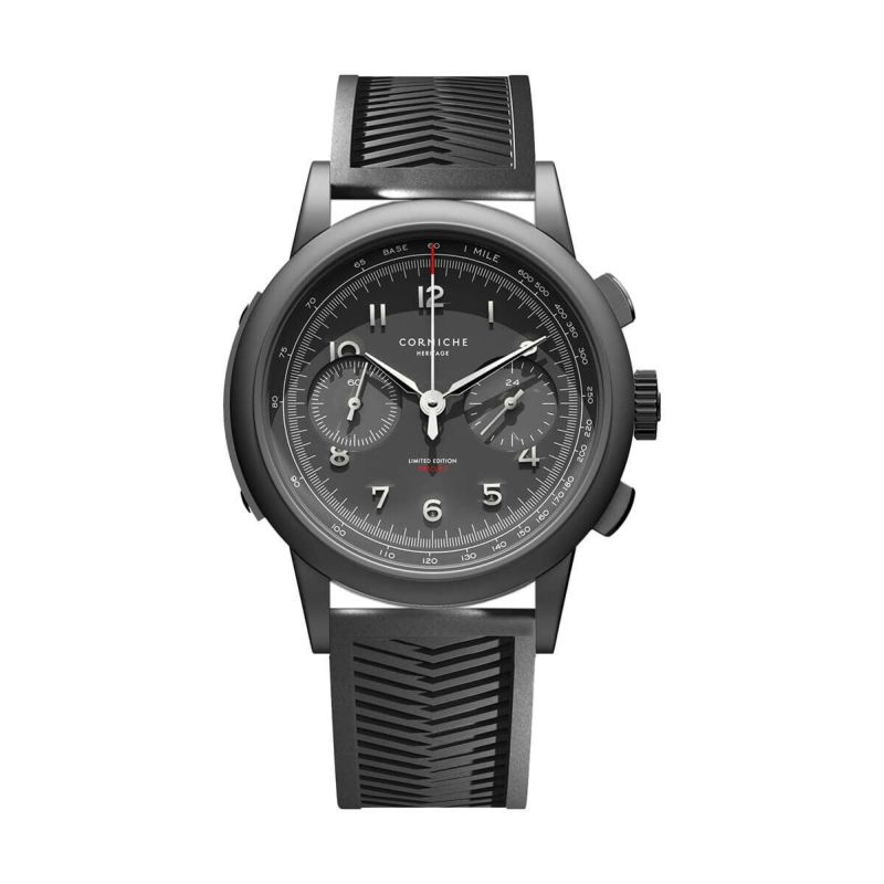 【世界限定349本】Corniche Watches / コーニッシュ オブスキュアⅡ グレー　グレー ラバーストラップの公式ECサイト掲載画像