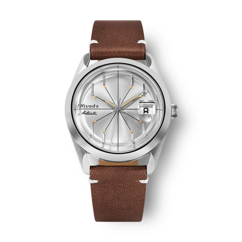 Nivada Grenchen / ニバダ グレンヒェン アンタークティック スパイダー ブラウン レザー ベルト ホワイト ステッチの公式ECサイト掲載画像