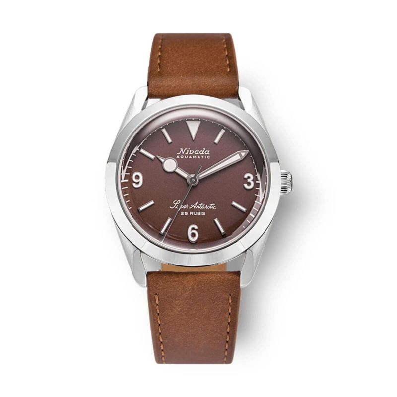 Nivada Grenchen / ニバダ グレンヒェン スーパー アンタークティック 3.6.9 ブラウン ノーヴィンテージ エフェクト レザー ベルト ホワイト ルミナスの公式ECサイト掲載画像