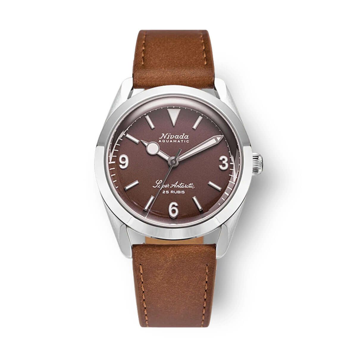 Nivada Grenchen / ニバダ グレンヒェン スーパー アンタークティック 3.6.9 ブラウン ノーヴィンテージ エフェクト レザー ベルト ホワイト ルミナスの公式ECサイト掲載画像