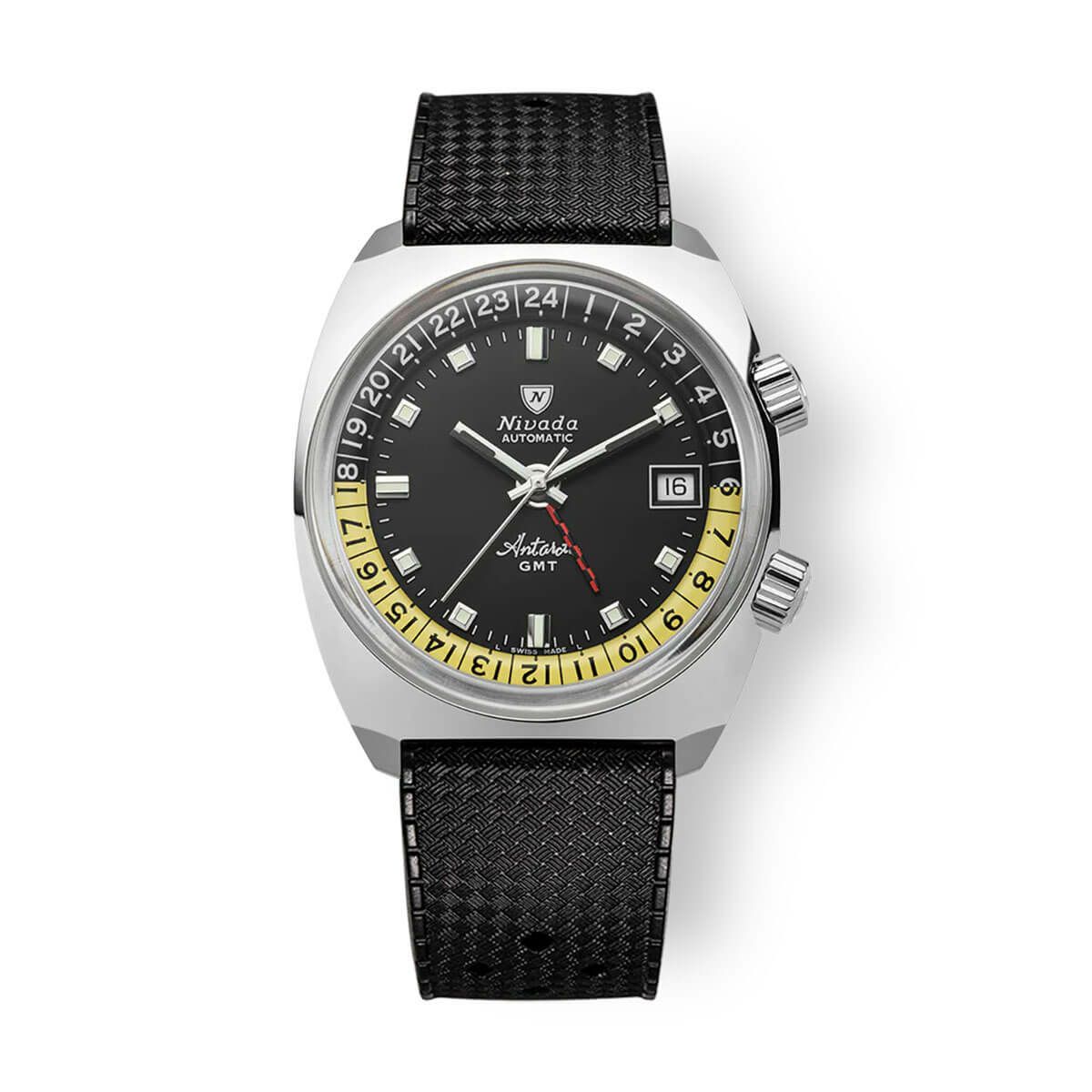 Nivada Grenchen / ニバダ グレンヒェン アンタークティック GMT ブラック レザー ベルトの公式ECサイト掲載画像