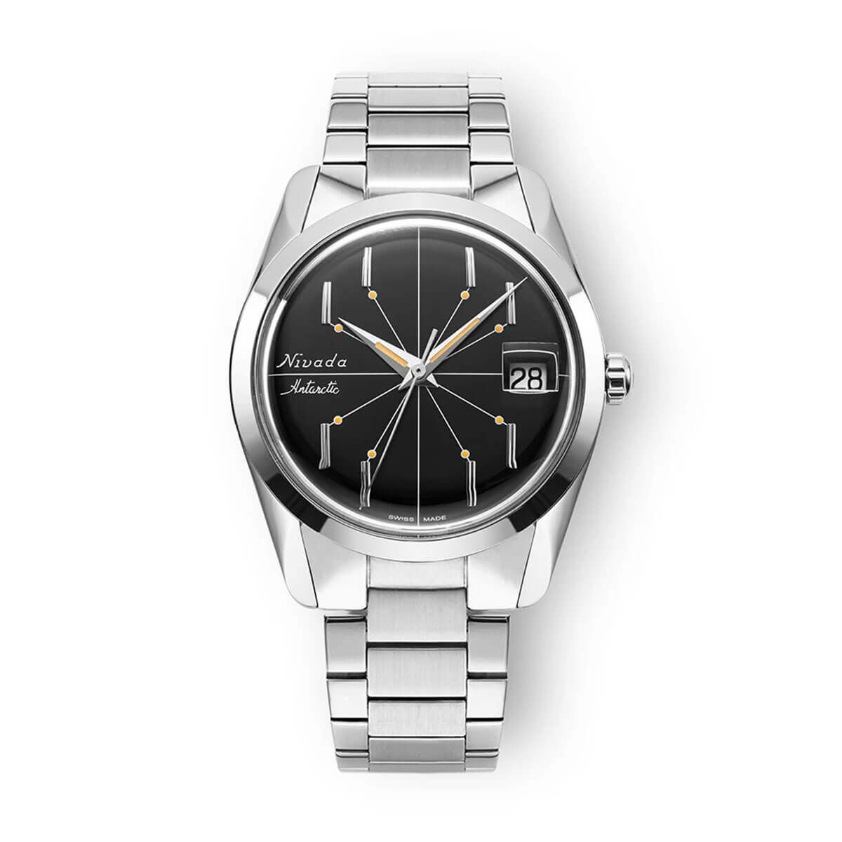 Nivada Grenchen / ニバダ グレンヒェン アンタークティック スパイダー ブラック デイト 35mm フラットリンク ブレスレットの公式ECサイト掲載画像