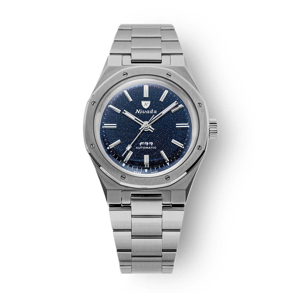 Nivada Grenchen / ニバダ グレンヒェン F77 チタニウム ダークブルー アベンチュリンの公式ECサイト掲載画像