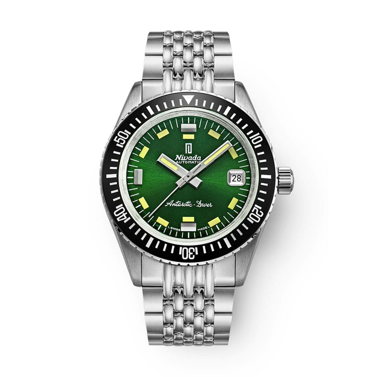 ［世界75本限定］Nivada Grenchen / ニバダ グレンヒェン アンタークティック ダイバー デイト グリーンダイヤル ライス ブレスレットの公式ECサイト掲載画像