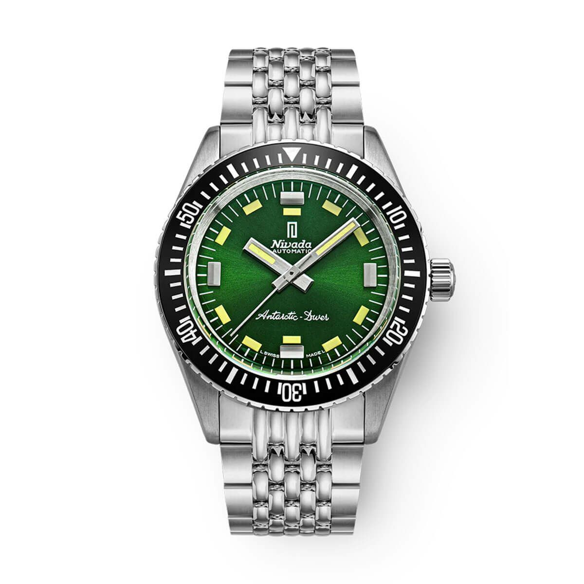 ［世界75本限定］Nivada Grenchen / ニバダ グレンヒェン アンタークティック ダイバー ノーデイト グリーンダイヤル ライス ブレスレットの公式ECサイト掲載画像