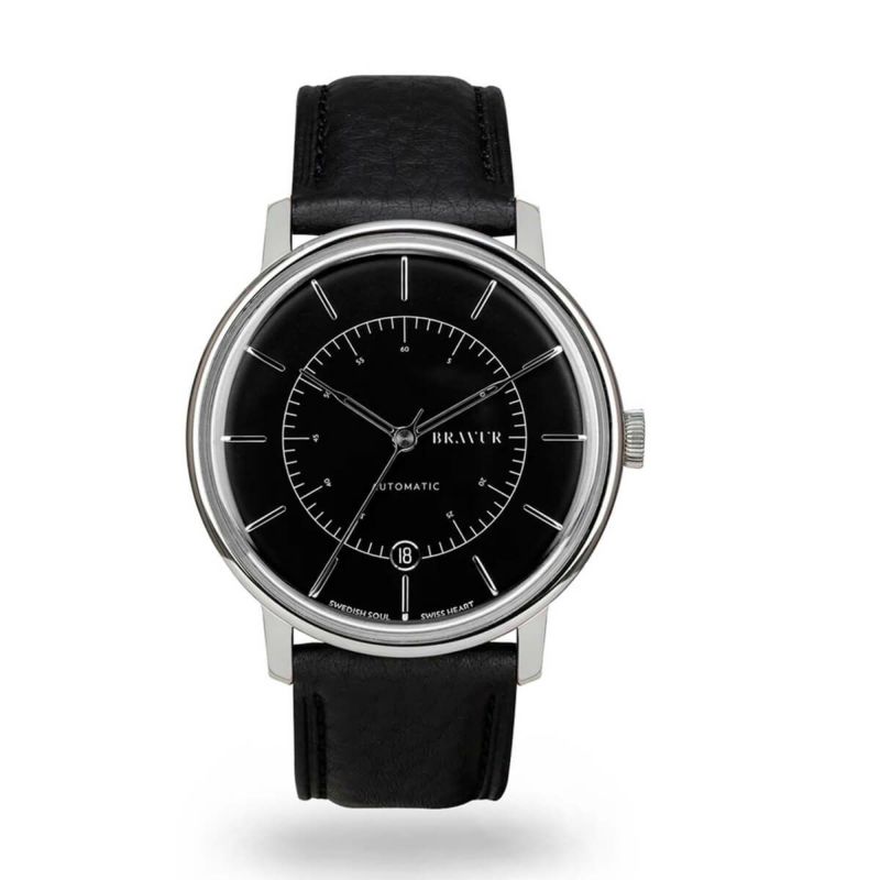 BRAVUR / ブラヴァ Scandinavia Jet Black dial Black edge seam leather sapphire backの公式ECサイト掲載画像