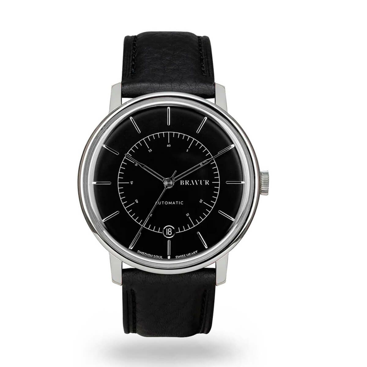 BRAVUR / ブラヴァ Scandinavia Jet Black dial Black edge seam leather sapphire backの公式ECサイト掲載画像