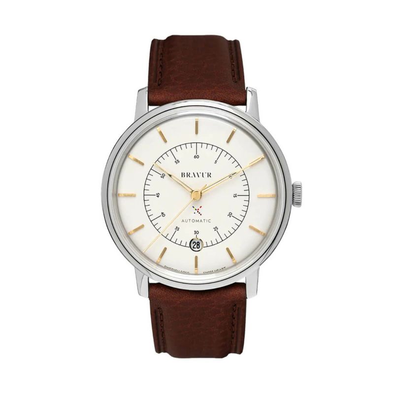 BRAVUR / ブラヴァ Scandinavia Sparkling White dial Brown edge seam leather sapphire backの公式ECサイト掲載画像