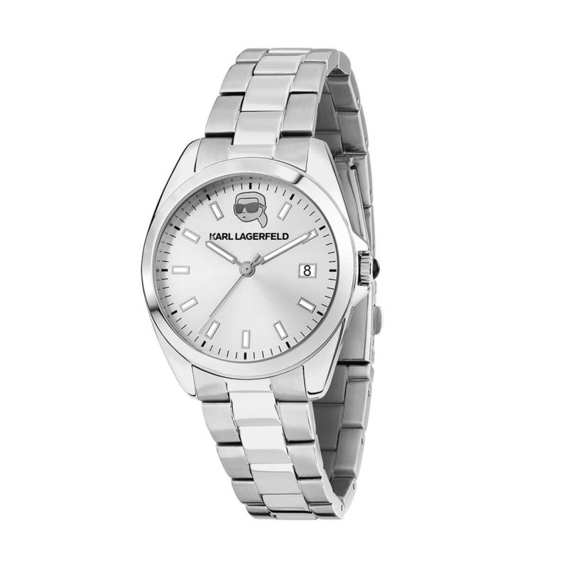 KARL LAGERFELD / カール・ラガーフェルド ラウンド エッセンシャル - シルバー サンレイ アイコン ダイヤル シルバー ブレスレットの公式ECサイト掲載画像
