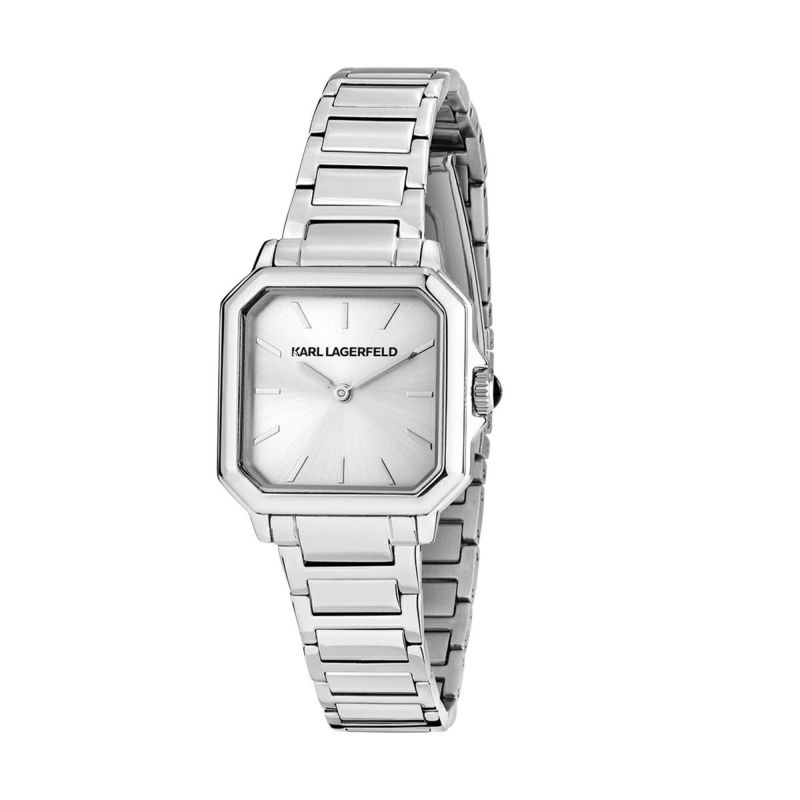 KARL LAGERFELD / カール・ラガーフェルド スクエア クラシック - シルバー サンレイ ダイヤル  シルバー ブレスレットの公式ECサイト掲載画像
