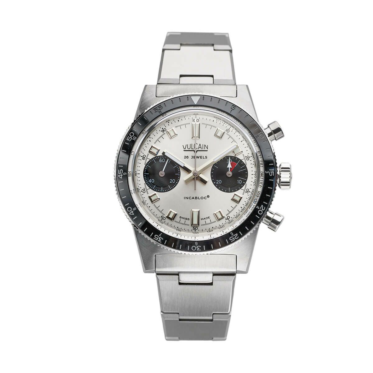 VULCAIN / ヴァルカン スキンダイバー クロノグラフ ホワイトダイヤル ステンレススチールブレスレットの公式ECサイト掲載画像