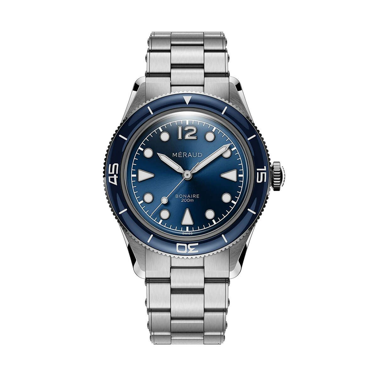 Meraud Watch / メローウォッチ ボネール マリンブルー スチール リベット ブレスレットの公式ECサイト掲載画像