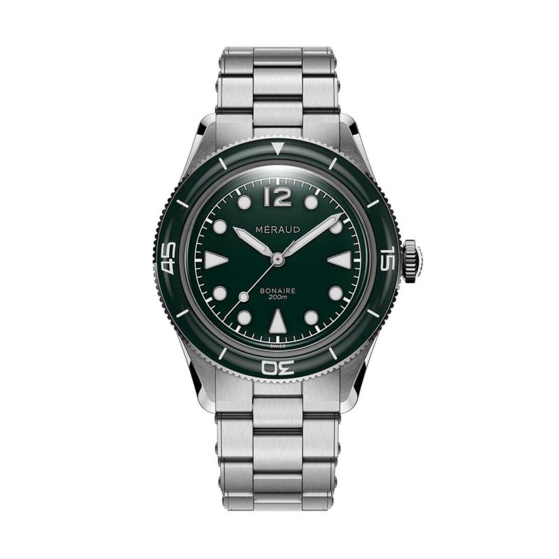 Meraud Watch / メローウォッチ ボネール モスグリーン スチール リベット ブレスレットの公式ECサイト掲載画像