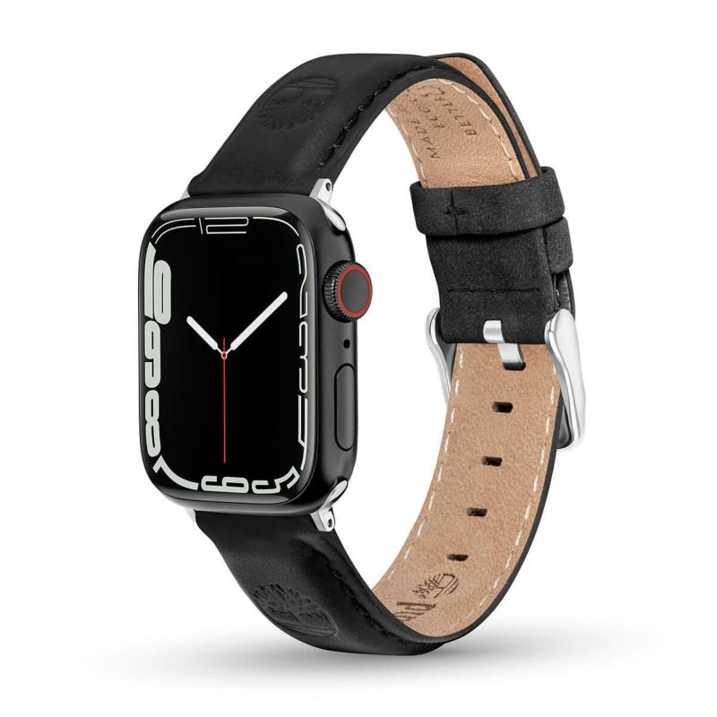 Timberland / ティンバーランド アップルウォッチ ストラップ - ラカンドン L ブラック レザー 44mm、45mm、46mm、49mmケース、Ultra 用の公式ECサイト掲載画像