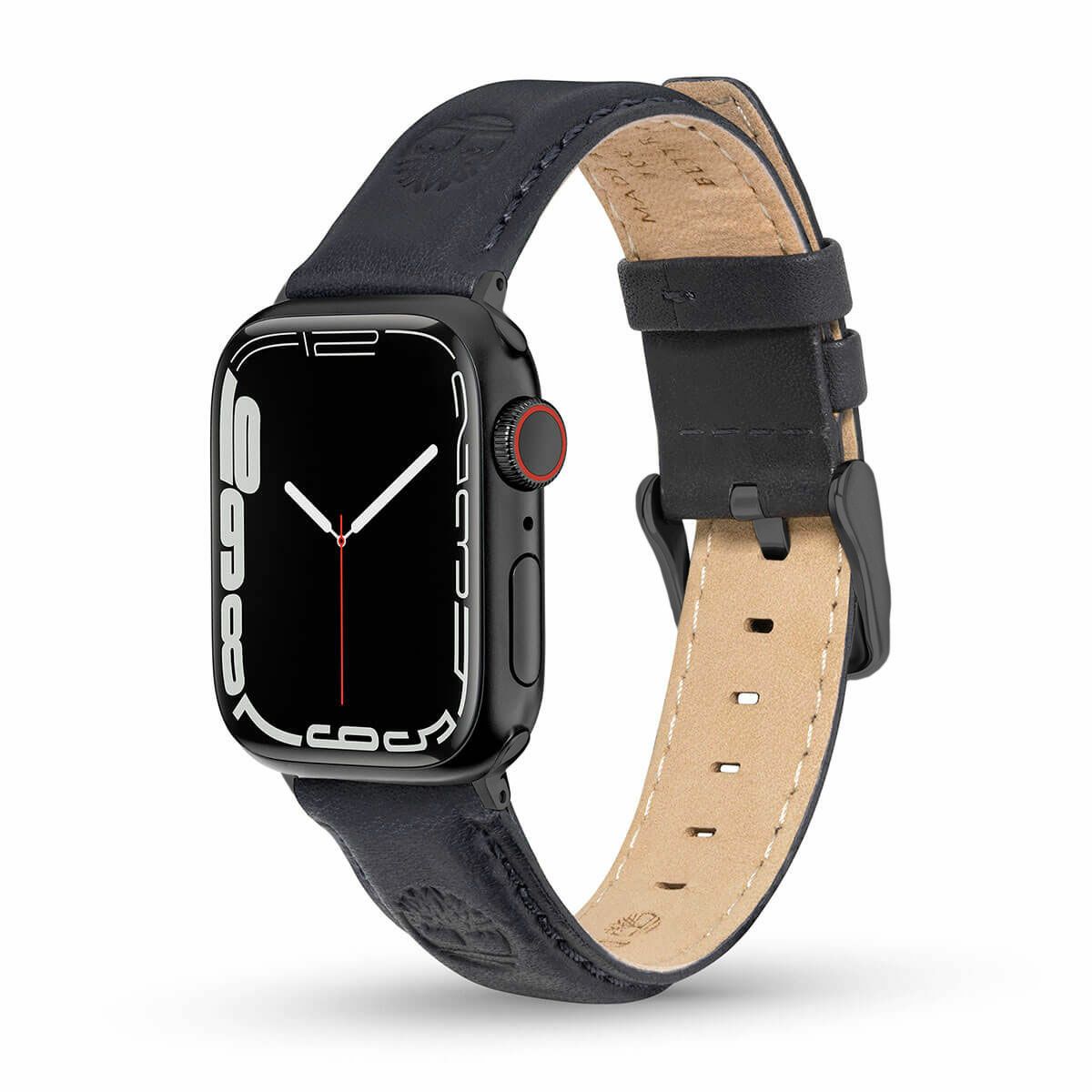 Timberland / ティンバーランド アップルウォッチ ストラップ - ラカンドン S ブルー レザー ガン 38mm、40mm、41mm、42mmケース用の公式ECサイト掲載画像