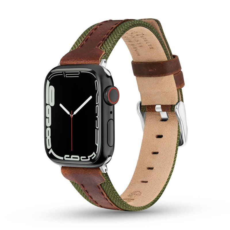 Timberland / ティンバーランド アップルウォッチ ストラップ - ベインブリッジ S ブラウンレザー 38mm、40mm、41mm、42mmケース用の公式ECサイト掲載画像