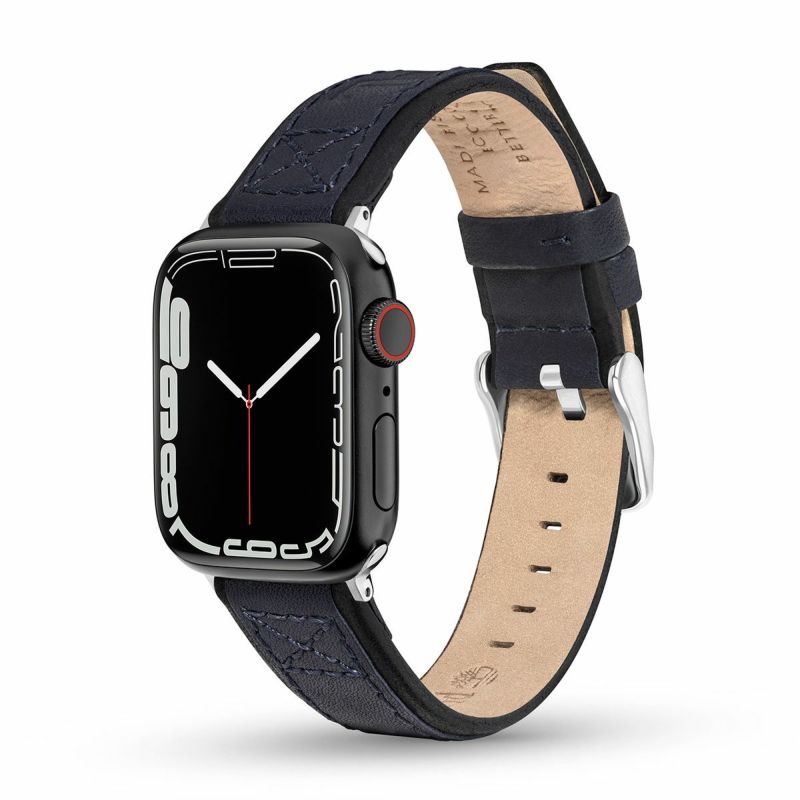 Timberland / ティンバーランド アップルウォッチ ストラップ - ヴァルディビアン L ブルーレザー 44mm、45mm、46mm、49mmケース、Ultra 用の公式ECサイト掲載画像