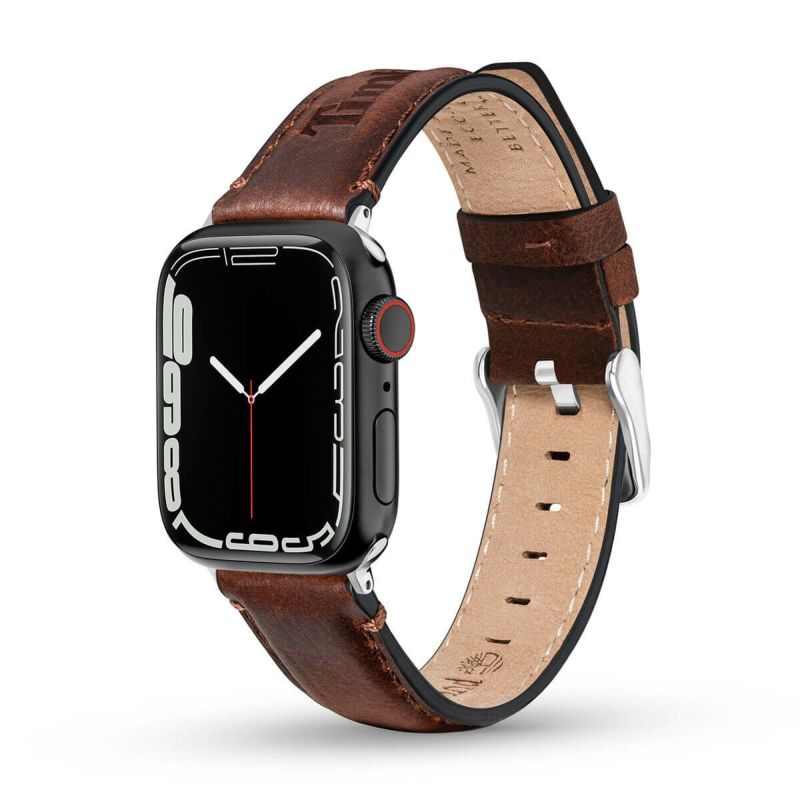 Timberland / ティンバーランド アップルウォッチ ストラップ - バーンズブルック L ダークブラウンレザー 44mm、45mm、46mm、49mmケース、Ultra 用の公式ECサイト掲載画像