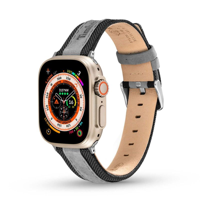 Timberland / ティンバーランド アップルウォッチ ストラップ - アーネット ブラックグレー リボトル SS 44mm、45mm、46mm、49mmケース、Ultra 用の公式ECサイト掲載画像