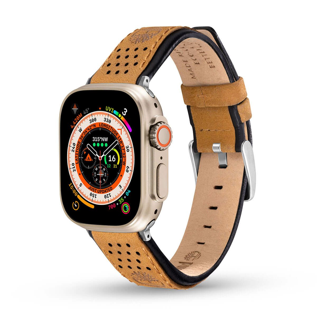 Timberland / ティンバーランド アップルウォッチ ストラップ - アトルボロ キャメルレザー SS 44mm、45mm、46mm、49mmケース、Ultra 用の公式ECサイト掲載画像