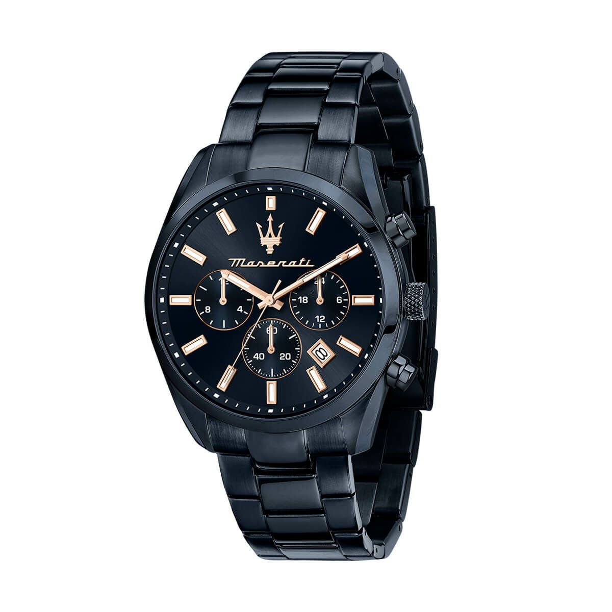 Maserati / マセラティ アトラツィオーネ 43MM マルチファンクション ブルー ダイヤル ブルー ブレスレットの公式ECサイト掲載画像