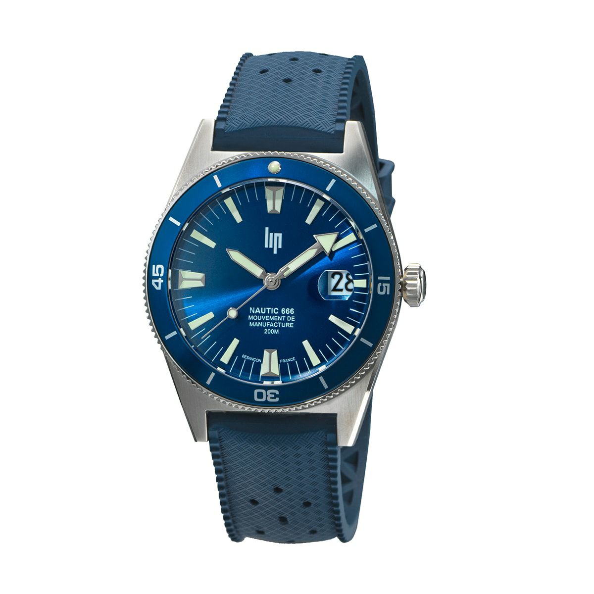 LIP / リップ マニュファクチュール ノーティック666 シルバーブルー ブルーエラストマーストラップの公式ECサイト掲載画像