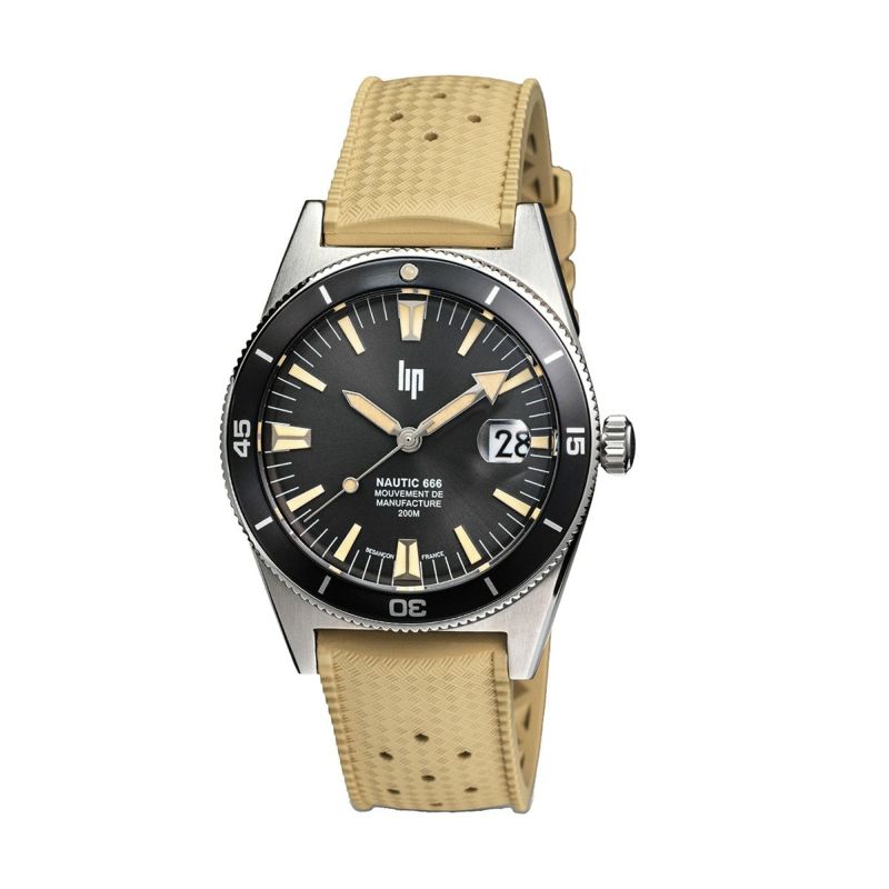 LIP / リップ マニュファクチュール ノーティック666 シルバーグレー エラストマーストラップ ベージュラバーの公式ECサイト掲載画像