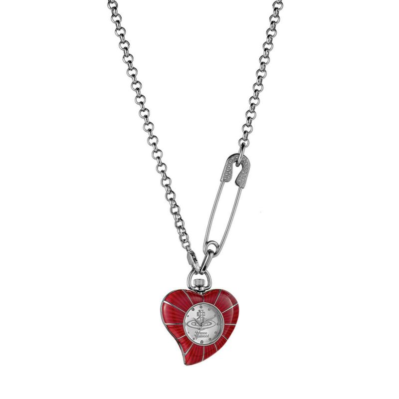 Vivienne Westwood / ヴィヴィアンウエストウッド ハートペンダントウォッチ - レッドの公式ECサイト掲載画像