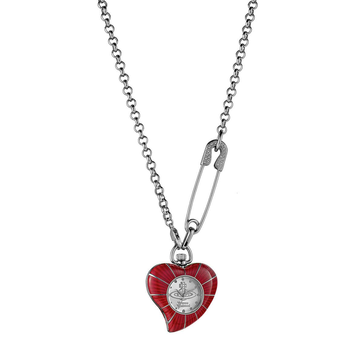 Vivienne Westwood / ヴィヴィアンウエストウッド ハートペンダントウォッチ - レッドの公式ECサイト掲載画像