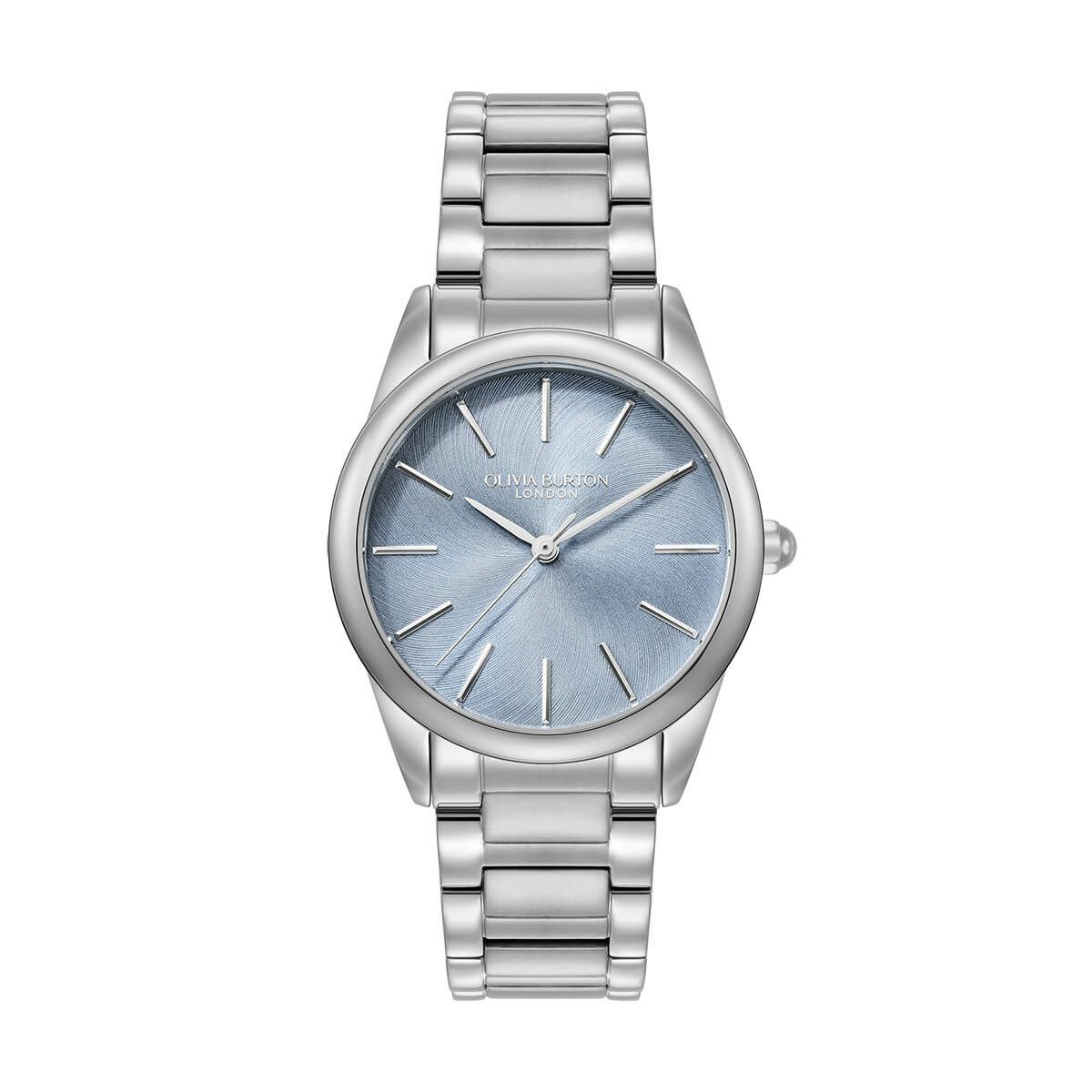 OLIVIA BURTON / オリビア・バートン クラシック - 34mm グロウフル スカイブルー＆シルバー ブレスレットの公式ECサイト掲載画像