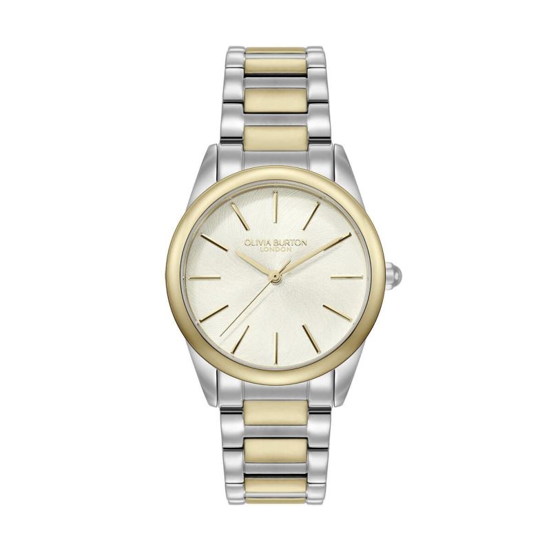 OLIVIA BURTON / オリビア・バートン クラシック - 34mm グロウフル アイボリー＆シルバー ゴールド ブレスレットの公式ECサイト掲載画像