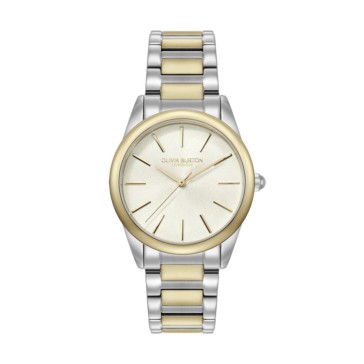 OLIVIA BURTON / オリビア・バートン クラシック - 34mm グロウフル アイボリー＆シルバー ゴールド ブレスレットの公式ECサイト掲載画像