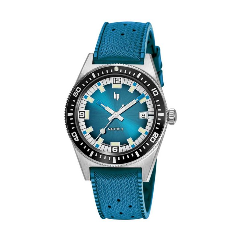 LIP / リップ ノーティック 3 オーシャン オートマチック 39mm シルバー ブルーダイヤル ブルーラバーストラップの公式ECサイト掲載画像