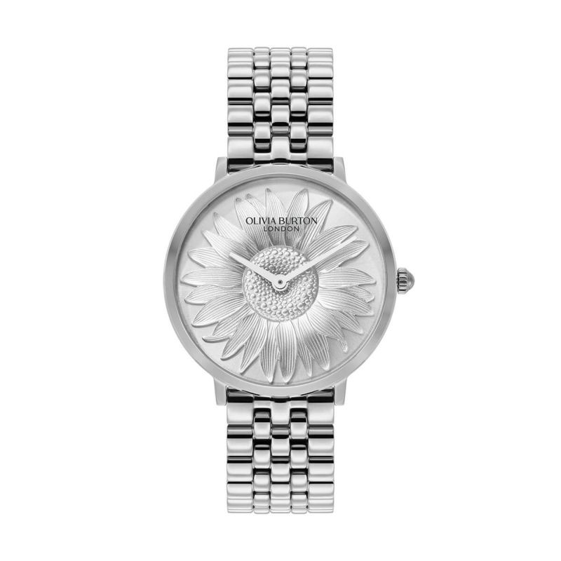 OLIVIA BURTON / オリビア・バートン シグネチャー 35mm 3Dフラワー シルバー ブレスレットの公式ECサイト掲載画像