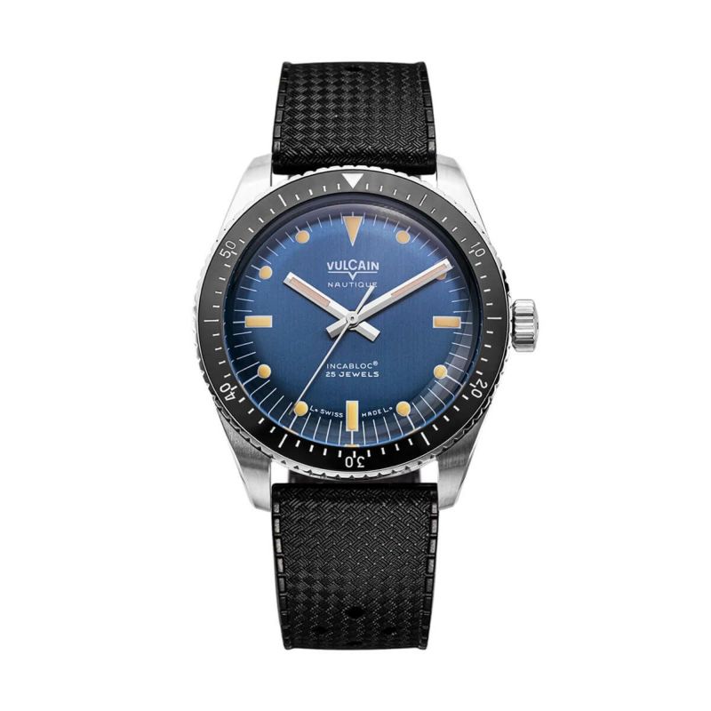VULCAIN / ヴァルカン スキンダイバー ノーティック スチールケース スチールフルケースバック ブルーダイヤル ラバーストラップの公式ECサイト掲載画像