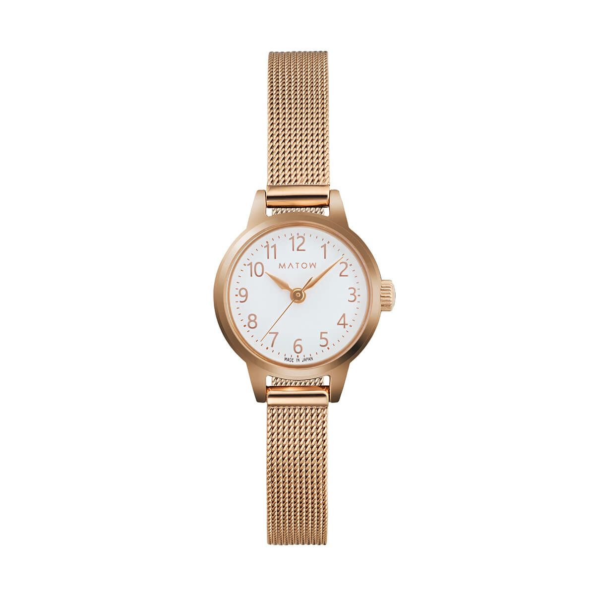 MATOW / マトウ Tsuki 清月 -せいげつ- / ラウンド ローズゴールド ホワイト メッシュの公式ECサイト掲載画像