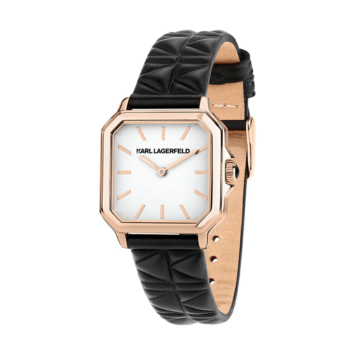 KARL LAGERFELD / カール・ラガーフェルド スクエア クラシック - ホワイト ダイヤル ブラック レザーの公式ECサイト掲載画像
