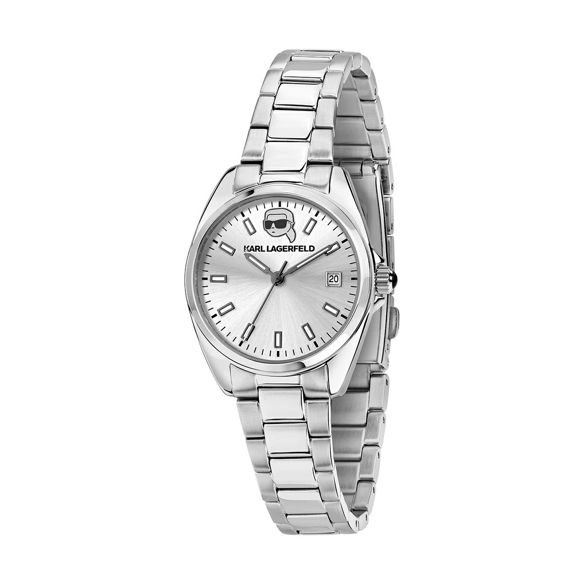 KARL LAGERFELD / カール・ラガーフェルド ラウンド エッセンシャル - シルバー サンレイ アイコン ダイヤル シルバー ブレスレットの公式ECサイト掲載画像