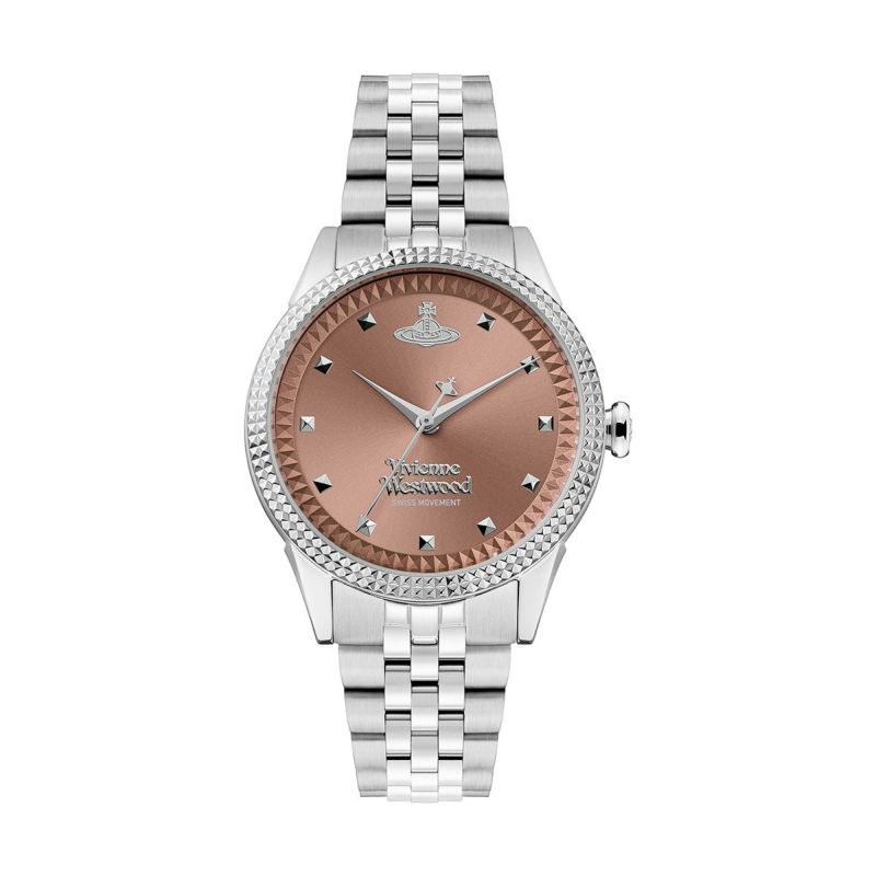 Vivienne Westwood / ヴィヴィアンウエストウッド リトル シーモア  - レディース ダスティピンク サンレイ ダイヤル & シルバー ブレスレットの公式ECサイト掲載画像