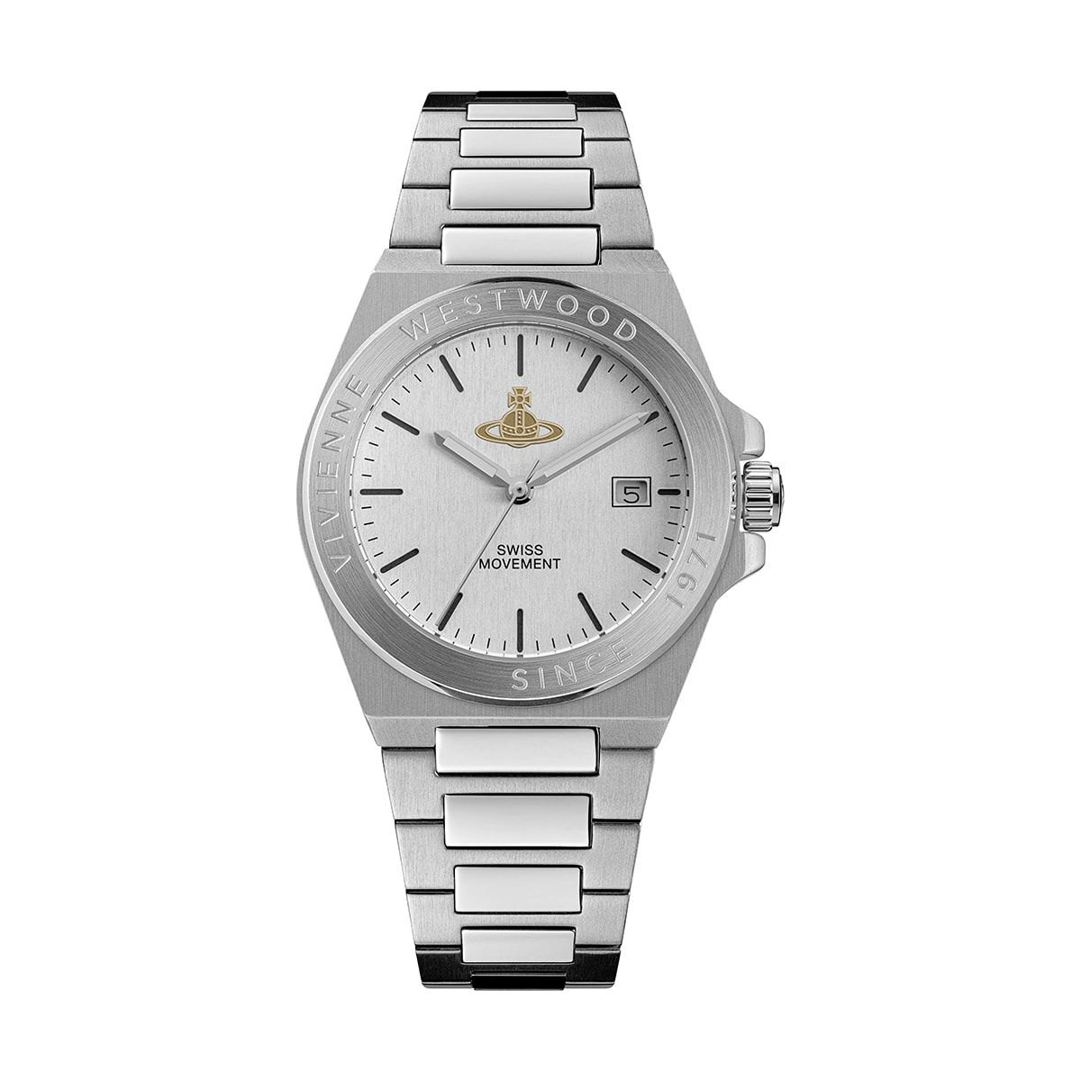 Vivienne Westwood / ヴィヴィアンウエストウッド ハンウェル -  シルバー ダイヤル & シルバー ブレスレットの公式ECサイト掲載画像