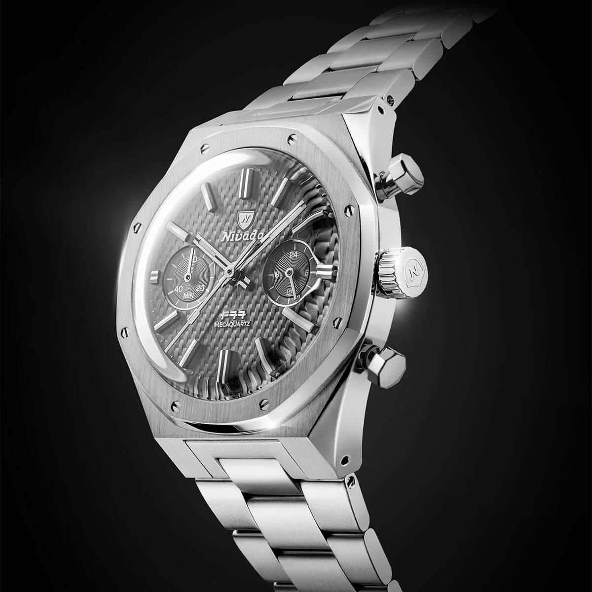 邦楽 Ce Nivada Grenchen / ニバダ グレンヒェン F77 クロノ メカクウォーツ